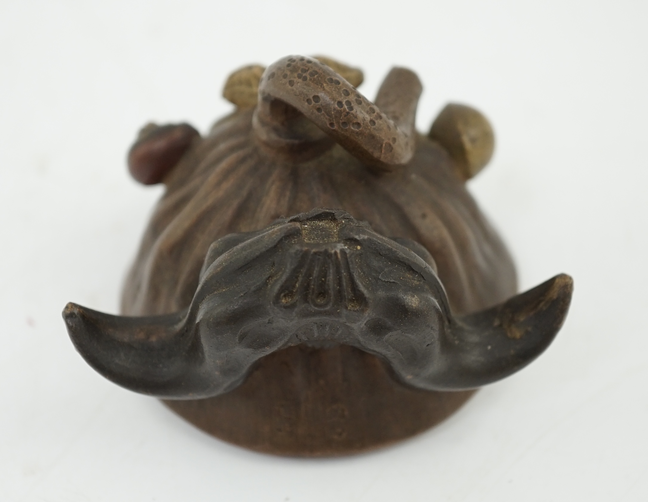A Chinese Yixing 'lotus' water dropper, late 19th/early 20th century, small area repaired